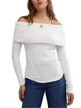 Free People Tops | We The Free Iris Off-Shoulder Layering Top Ivory